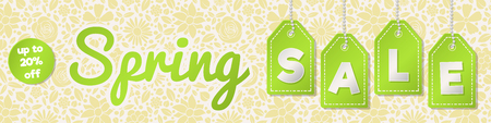 Vibrant banner for Spring Sale. Vector.のイラスト素材
