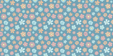 Spring background - seamless pattern with flowers. Vector illustration.のイラスト素材