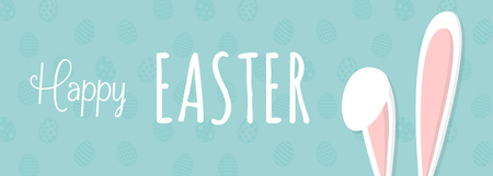 Easter - banner with bunny and wishes. Vector.のイラスト素材