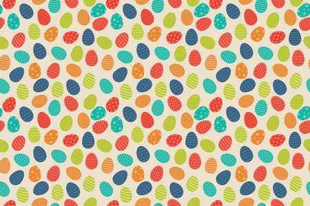 Design of Easter wrapping paper with colorful eggs - seamless background. Vector.のイラスト素材