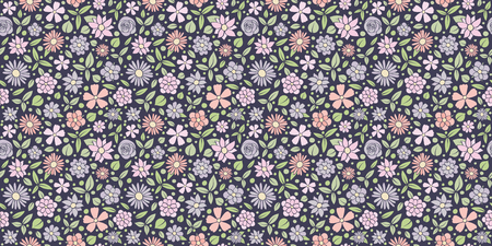 Pastel colored texture with cute flowersのイラスト素材