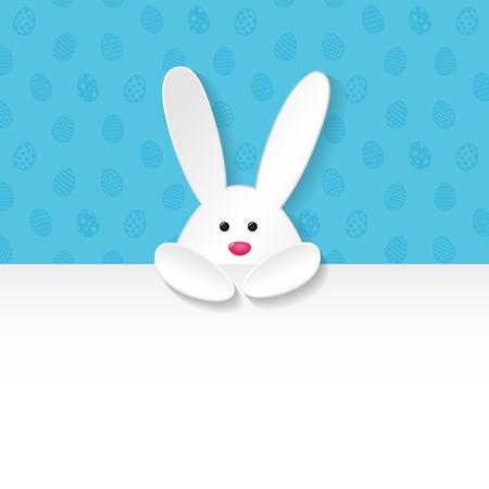 Cute bunnies on background with copyspace - Easter concept. Vector.のイラスト素材