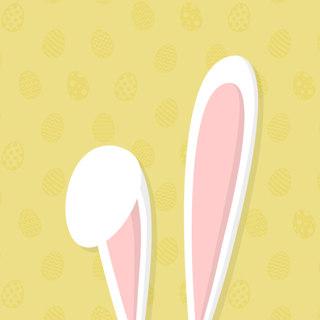 Easter template of a poster with bunny ears vector illustration.のイラスト素材