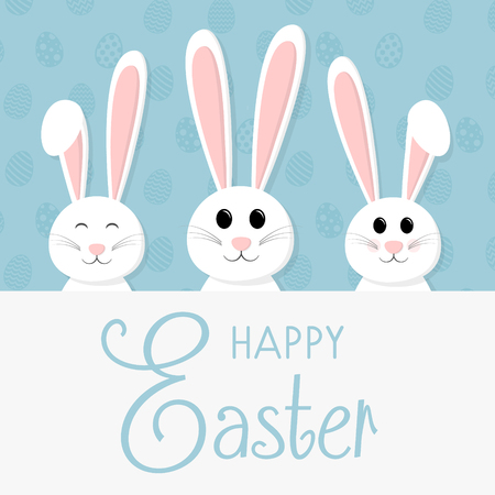 Easter bunny - cute card with greetings vector.のイラスト素材