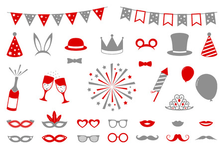 Collection of party and photobooth icons vector.のイラスト素材