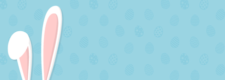 Easter - layout of a banner with bunny. Vector illustration.のイラスト素材