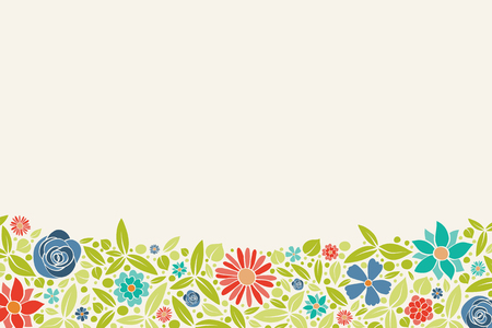 Concept of a card with flowers - spring background. Vector.のイラスト素材