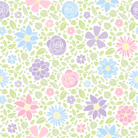 Beautiful pastel coloured background with flowers. Mother's Day, Woman's Day and Valentine's Day. Vector.のイラスト素材