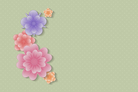 Layout of a postcard floral background. Mother's day and Women's day design.のイラスト素材