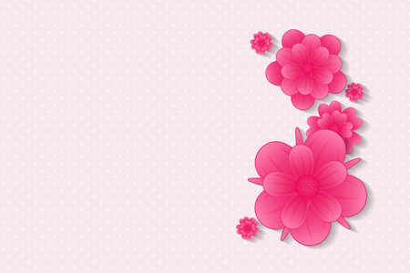 Layout of a postcard floral background. Mother's day and Women's day illustration.のイラスト素材