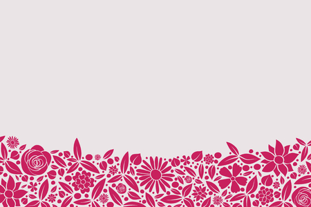 Beautiful frame made of hand drawn flowers and copyspace vector.のイラスト素材