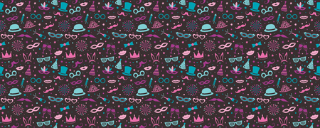 Party background with funny icons illustration.のイラスト素材