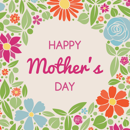 Happy Mother's Day - floral poster with wishes.のイラスト素材