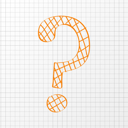 Hand drawn icon of question mark symbol. Vector.のイラスト素材