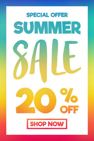 Design of multicoloured poster for Summer Sale. Vector.のイラスト素材