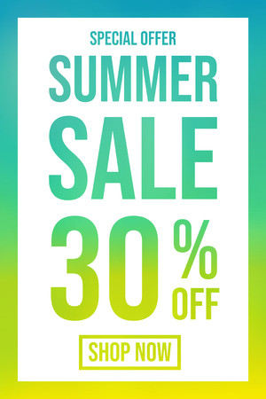 Summer Sale - special offer. Concept of multicoloured poster. Vector.のイラスト素材