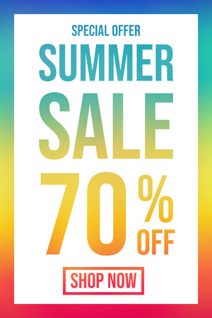 Summer sale special offer, concept of multicolored poster vector.のイラスト素材