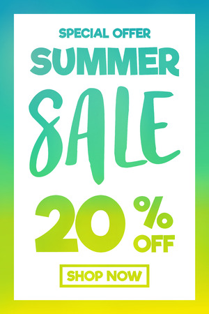 Summer sale special offer, concept of multicolored poster vector.のイラスト素材