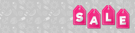 Summer sale panoramic header with copyspace vector.のイラスト素材