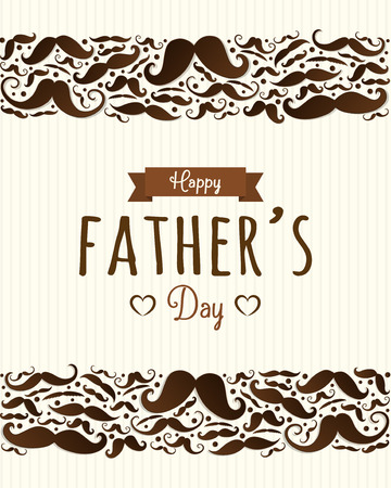 Happy Father's Day - funny poster with set of mustaches.のイラスト素材