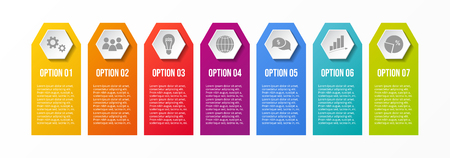 Infographic template with different business icons.のイラスト素材