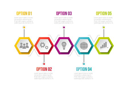 Layout of infographic with business icons.のイラスト素材