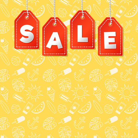 Layout of colourful poster for Summer Sale.のイラスト素材