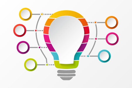 Template of business infographic - bulb. Vector.のイラスト素材