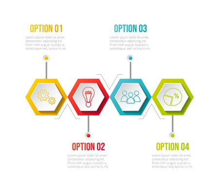 Infographic template with colourful icons. Vector.のイラスト素材