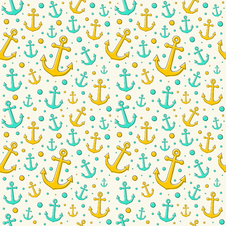 Background with anchors. Seamless pattern. Vector.のイラスト素材