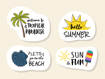 Collection of colourful summer icons. Vector.のイラスト素材