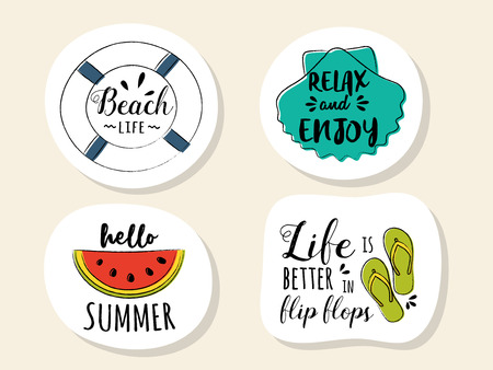 Collection of colourful summer icons. Vector.のイラスト素材