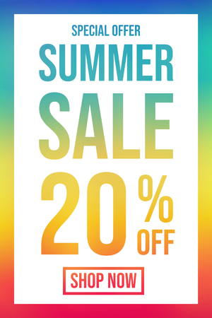Summer Sale - colourful poster. Vector.のイラスト素材