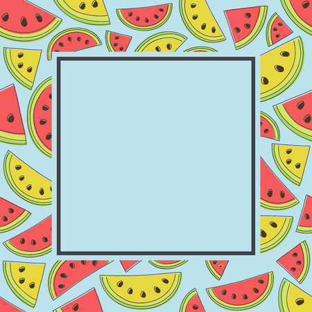 Design of a seamless texture with watermelons and melons. Vector.のイラスト素材