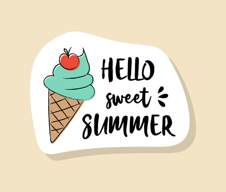 Funny summer badge in retro style. Vector.のイラスト素材