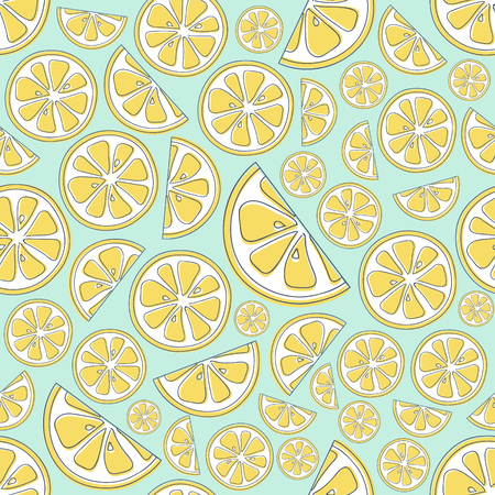 Colourful seamless texture with citruses. Vector.のイラスト素材