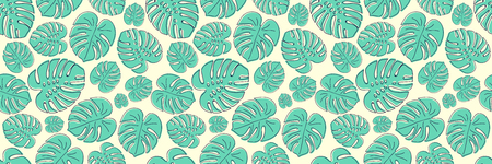 Summer background with tropical leaves. Vector.のイラスト素材