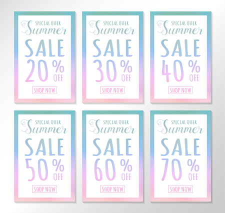 Concept of Summer Sale poster - collection. Vector.のイラスト素材