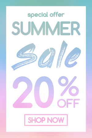 Summer Sale - special offer. Concept of multicoloured poster. Vector.のイラスト素材