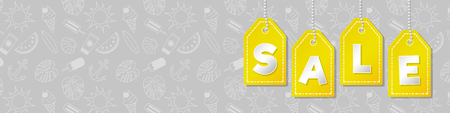 Summer Sale - template of banner. Vector.のイラスト素材