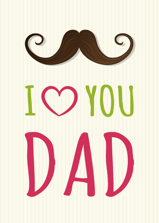 Happy Father's Day - funny poster with mustache. Vector.のイラスト素材