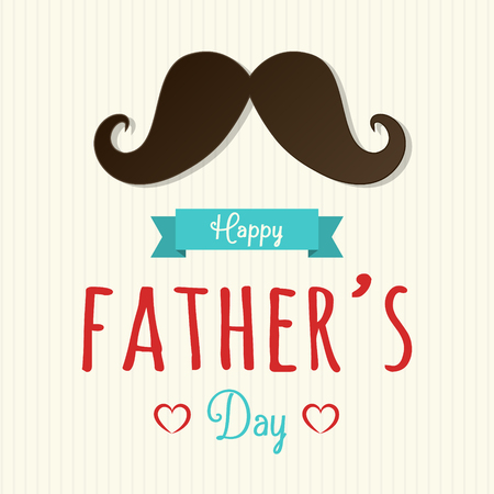 Concept of card with funny moustache for Father's Day. Vector.のイラスト素材