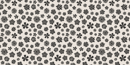 Springtime - floral pattern. Seamless texture with hand drawn flowers. Vector.のイラスト素材
