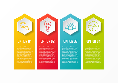 Business infographic template with colourful icons. Vector.のイラスト素材