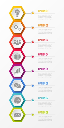 Template of infographic with different options. Vector.のイラスト素材