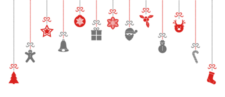 Colorful hanging Christmas decoration. Vectorのイラスト素材