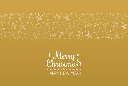 Retro Christmas card with wishes. Vector.のイラスト素材
