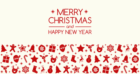 Retro Christmas card with wishes. Vector.のイラスト素材