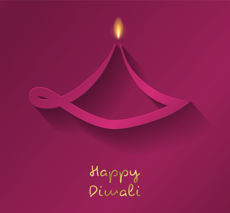 Diwali lamps - concept of card with wishes. Vector.のイラスト素材