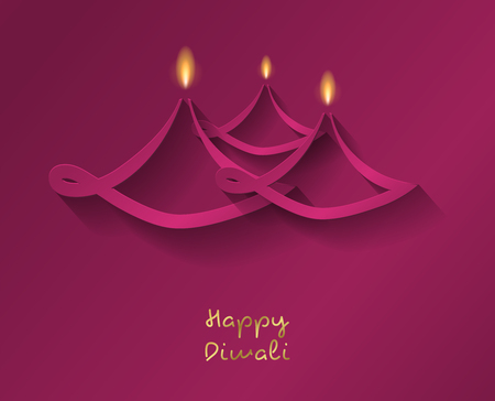 Diwali lamps - concept of card with wishes. Vector.のイラスト素材
